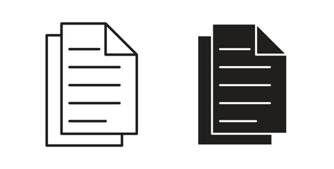 papers icon symbol. Vector EPS 10. line and glyph icon