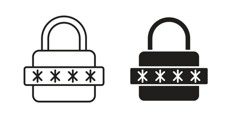 Password icon symbol. Vector EPS 10. line and glyph icon