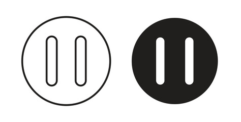 Pause button icon symbol. Vector EPS 10. line and glyph icon