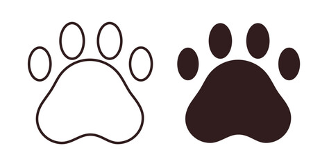 Paw icon symbol. Vector EPS 10. line and glyph icon