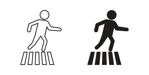Pedestrian icon symbol. Vector EPS 10. line and glyph icon