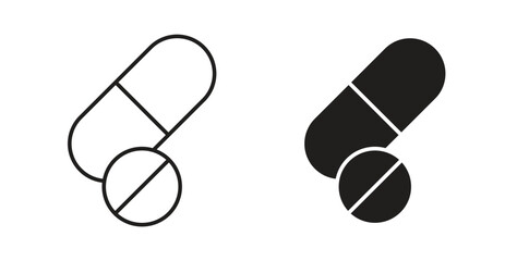 Pills icon symbol. Vector EPS 10. line and glyph icon