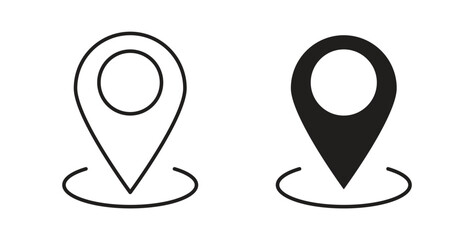 Pin icon symbol. Vector EPS 10. line and glyph icon