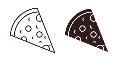 Pizza icon symbol. Vector EPS 10. line and glyph icon