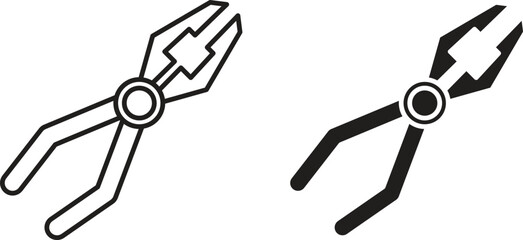Pliers icon symbol. Vector EPS 10. line and glyph icon
