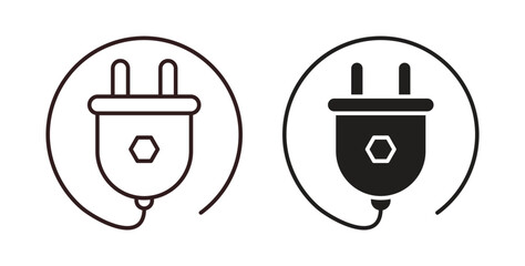 Plug icon symbol. Vector EPS 10. line and glyph icon