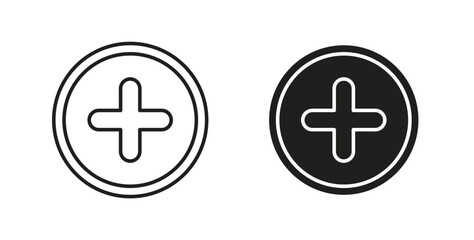 Plus icon symbol. Vector EPS 10. line and glyph icon
