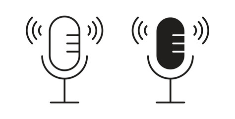 Podcast icon symbol. Vector EPS 10. line and glyph icon