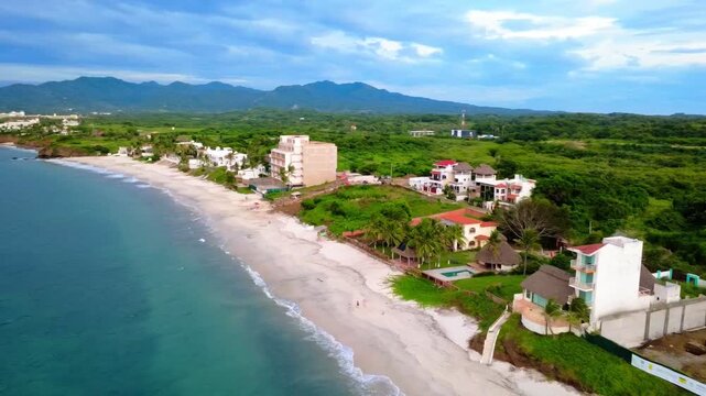 Aerial View of Careyeros Beach in Punta de Mita Mexico #4