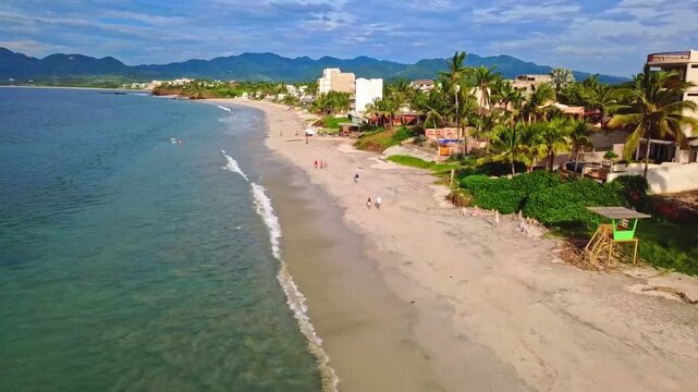 Aerial View of Careyeros Beach in Punta de Mita Mexico #3