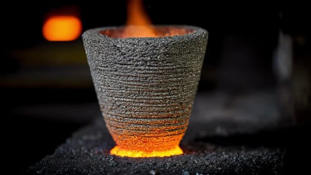 Medium shot of a composite smelting crucible with layered construction highlighting improved crack resistance and structural strength for hightemperature processing.