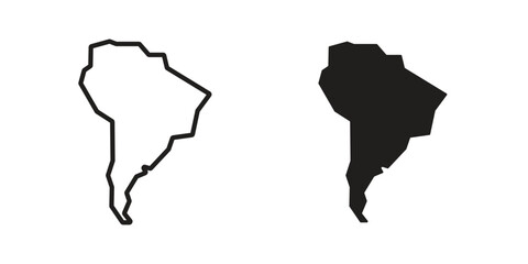 Latin america icon doodle set. editable outline stroke vector eps