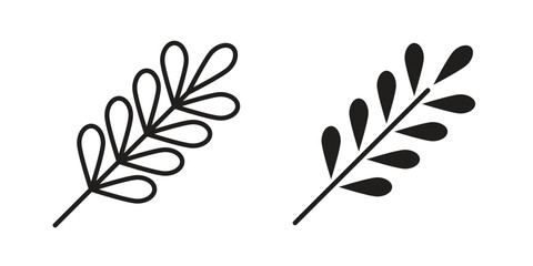 Lavender icon doodle set. editable outline stroke vector eps