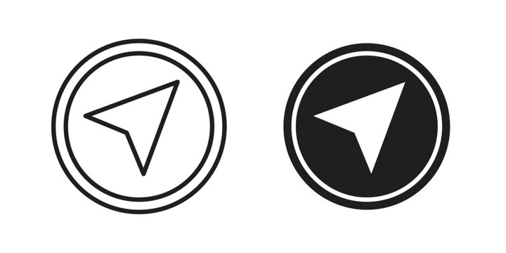 Navigate icon doodle set. editable outline stroke vector eps