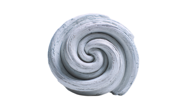 透明背景（png）に灰色の渦巻きの3Dイラスト