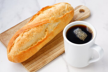 Cup of Coffee with Baguette
