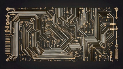 Intricate Digital Circuitry Pattern Background