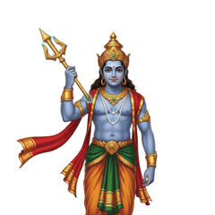 Hindu God Balarama Balram Standing with Plough Halayudha and Mace PNG Oil Paint