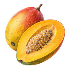 papaya on a white background