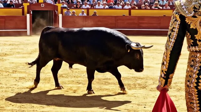 Powerful Bull in the Ring A Display of Strength and Tradition