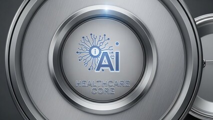 Futuristic AI Technology Concept with Circular Metal Design and Glowing Elements.