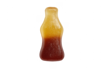 Gummy cola bottle candy on transparent background