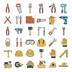 Obraz premium Construction tools and equipment for building and repair work.