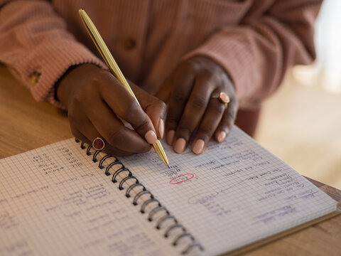 Woman planning expenses