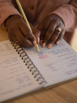 Woman counting budget