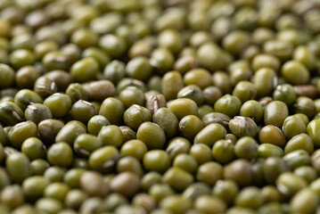 Mung bean seed texture background, Asian food ingredient