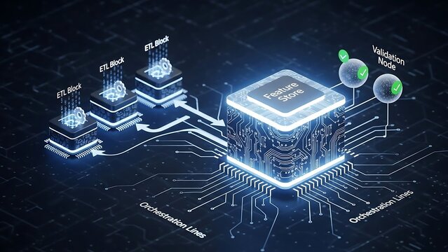 Futuristic Quantum Computing Concept with Glowing Circuit Board.