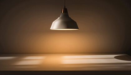 Obraz premium A pendant lamp illuminates a blank surface with shadows