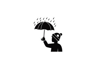Person Holding Umbrella in the Rain Weather Protection and Seasonal Activities Concept