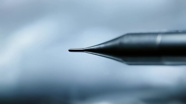 Macro shot of a metallic needle point with a blurred background