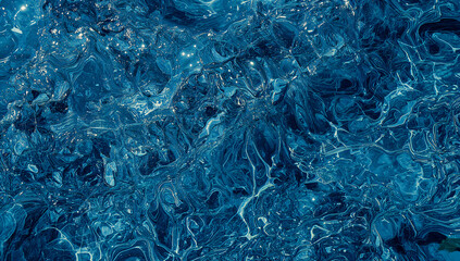 Abstract blue waves creating dynamic fluid motion