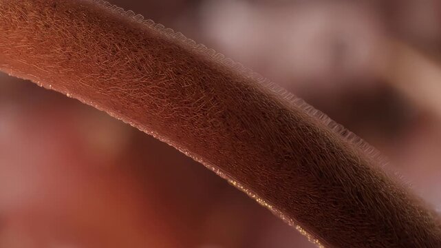 Microscopic view of a hair follicle with cuticle scales