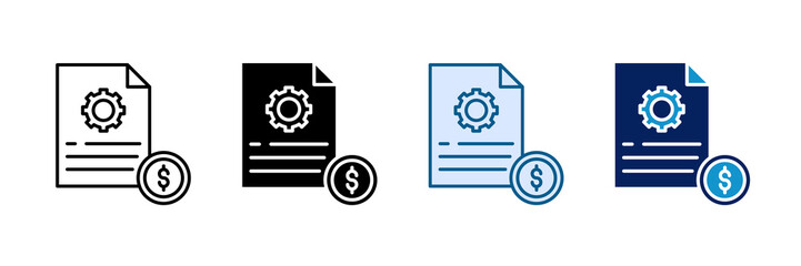Obraz premium Operational Cost Icon Set Multiple Style Collection
