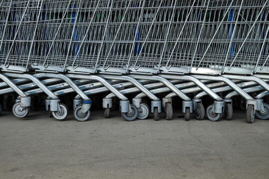 Row of shopping carts