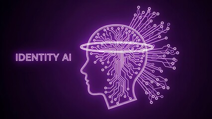 Identity AI - Digital Brain Concept with Circuitry and Halo.