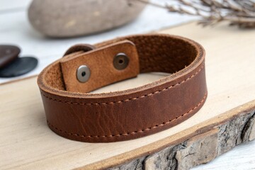 brown leather belt