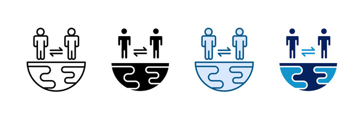 Cultural Exchange Icon Set Multiple Style Collection