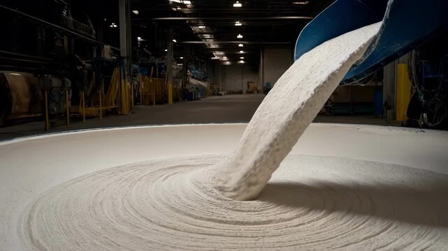 Medium shot showing adaptive sensor technology regulating mold fill rates for precise material distribution in an industrial process.