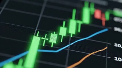 Stock market analysis trends financial data visualization digital environment close-up perspective investment insights - Powered by Adobe