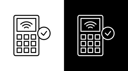 Pin Pad Outline White Icon Set Design