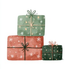 Fototapeta premium Festive Holiday Gift Wrapping Ideas with Colorful Presents