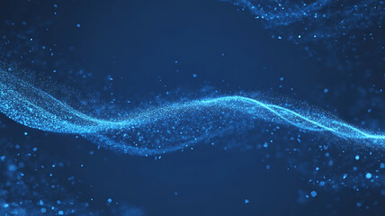 Abstract Blue Particle Wave Background