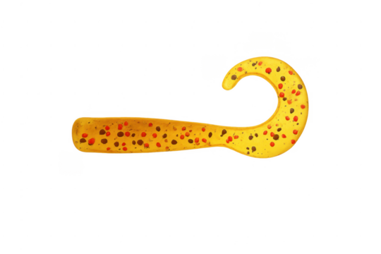 Yellow soft plastic grub fishing bait for attracting fish