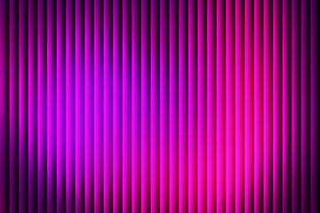 Abstract background with vertical corrugated lines illuminated by vibrant neon pink and purple...