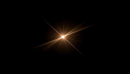 Obraz premium Golden light crossing across the dark space