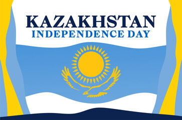 happy kazakhstan independence day with kazakhstan flag